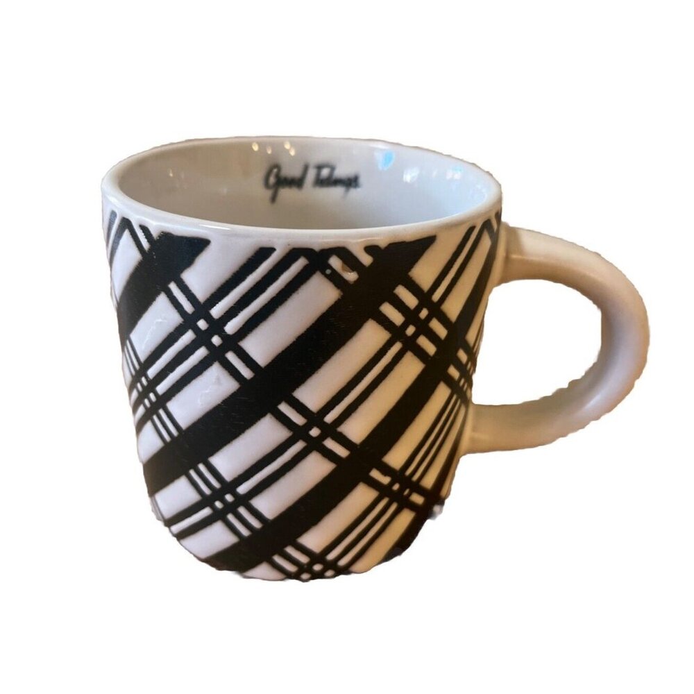 Hearth &Hand With Magnolia Mug Black Plaid Good Tidings, Farmhouse, Rustic